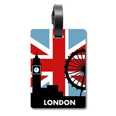 Imagem de Britain Union Jack London Eye Big Ben Flag UK Mala de Bagagem Etiqueta Cartão de Bagagem Scutcheon Etiqueta