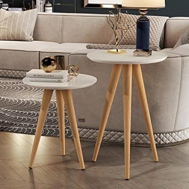 Imagem de Conjunto Mesa Apoio e Lateral Maju - Off White