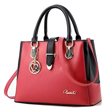 Imagem de Bolsas e bolsas para mulheres sacola tiracolo tiracolo com alça longa removível, Vermelho, Medium