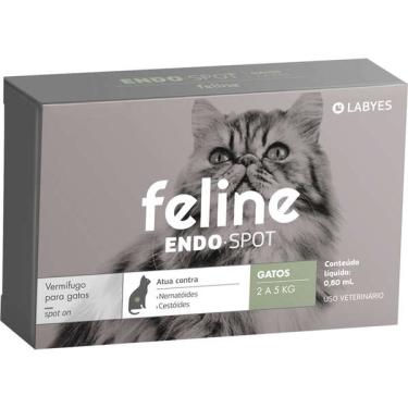 Imagem de Vermífugo Labyes Feline Endospot para Gatos de 2 a 5 Kg - 0,80 mL