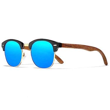 Imagem de Oculos de Sol Masculino Artesanal de Madeira Retro Fashion Kingseven Polarizados N5516 (C3)