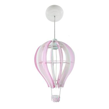 Imagem de Luminária Infantil Pendente Balão Rosa Quarto Criança Teto