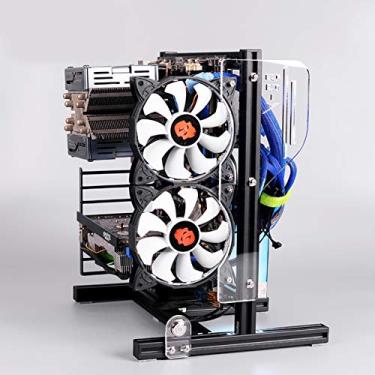 Imagem de ATX M-ATX ITX Chassis Aberto de Plataforma de Teste de Overclocking Vertical Chassis, ATX / M-ATX Suporte DIY Chassi Aberto para Placa Mãe ITX, Overclocking Vertical Suporte de Rack de Frame Aberto Placa Gráfica (preto)