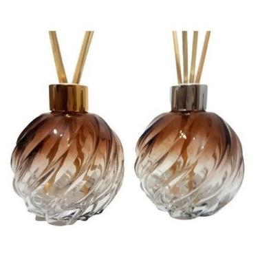 Imagem de Kit 02 Difusor De Ambiente Frasco Vidro Bola Espiral 250 Ml