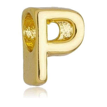 Imagem de Berloque Letra P Separador Pandora Banhado a Ouro 18k - Premium