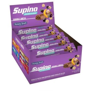 Imagem de Banana Brasil Barra De Frutas Zero Banana E Ameixa Com 16 Unidades De 24G