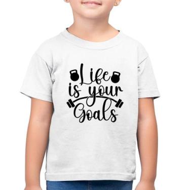 Imagem de Camiseta Algodão Infantil Life Is Your Goals - Foca Na Moda