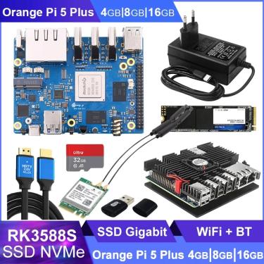 Imagem de Placa RAM Orange Pi-5 Plus  RK3588  2.5G  Portas Ethernet Duplas  PCIE Opcional  WiFi 6  Módulo