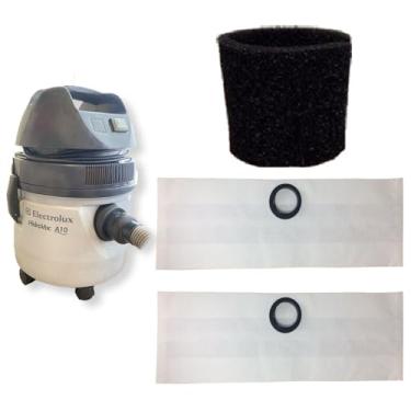 Imagem de 3 Sacos Refil Coletor Papel Descartável + Filtro Permanente Motor Espuma Aspirador Hidrovac A10 Antigo Cartucho Bag