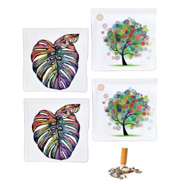 Imagem de Pacote com 4 cinzeiros para cigarros, bolso para cinzeiro, cinzeiro portátil à prova de cheiro de PVC à prova de fogo, saco compacto para descarte de bumbum interno e externo, reutilizável, fofo,