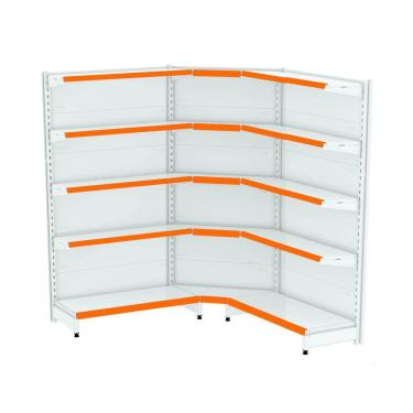 Imagem de Gondola Parede 170 Fit Ate 2 Metros 1 Canto Branco 15b Pe La