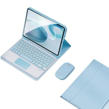 Imagem de Capa teclado for Samsnug Galexy Tab S6 Lite 10.4 polegadas Teclado Bluetooth Sem fio Magnético Destacável com Suporte para Caneta S (mouse incluído), Azul