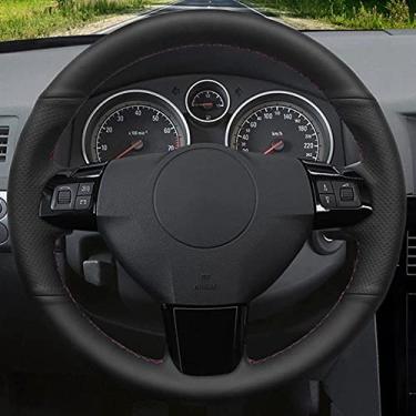 Imagem de TPHJRM Capa de volante de carro DIY couro artificial, apto para Opel Zafira B 2005-2014 Signum Vectra (C) 2005-2009 Holden Astra