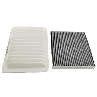 Imagem de GaeaAuto Filtro de ar do motor e filtro de ar de cabine de carbono adequado para Corolla (2009-2019) Matrix (2009-2014) Yaris (2007-2018) Scion xD (2008-2014) Vibe (2009-2010) #87139-07010 17801