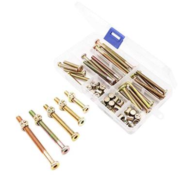 Imagem de BinifiMux – Peças de substituição para berço de bebê, 50 peças de parafusos de soquete sextavado, conjunto de porcas de barril para cadeiras de berço, mobília para cama, M6 x 35 mm/45 mm/55 mm/65 mm/75 mm