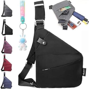 Imagem de Bolsa feminina antifurto Wander New Plus, bolsa de viagem antifurto, bolsa de viagem antirroubo, Preto, Left Shoulder, Antifurto