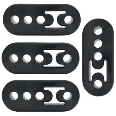 Imagem de YSIL Suporte de borracha isolador de escape, montagem em bucha, 4 furos, escapamento, silenciador, amortecedor, universal para carros, caminhões, jipe 4 peças, preto