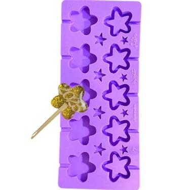 Imagem de Confeitaria dos moldes, L14 Molde de silicone pirulito chocalho estrela petit para decorar