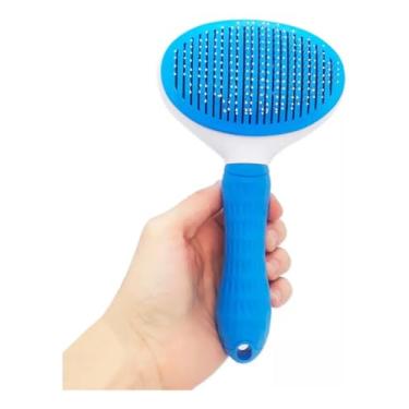 Imagem de Rasqueadeira Magica Tira Pelos Automática Para Cães E Gatos (Azul)