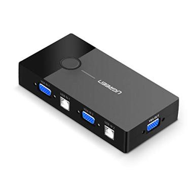 Imagem de UGREEN Comutador USB KVM 2 portas VGA adaptador de compartilhamento de vídeo 2 em 1 interruptor manual com cabos USB para computador, PC, laptop, desktop, monitor, impressora, teclado,