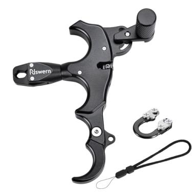 Imagem de Nswern Lançamento de arco para polegar e flecha 3/4 - gatilho de arco rotativo de 360° para arco composto