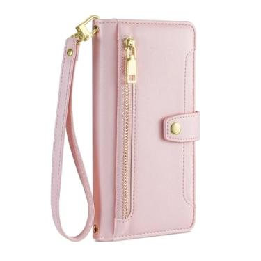 Imagem de Capa crossbody para Samsung Galaxy S24 Ultra S24 PLus S23 FE M34 A25 A15 A35 A55 5G A05 A05S Capa carteira flip para telefone com cordão, rosa, para Samsung A25 5G