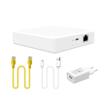 Imagem de XJRJ Controle remoto de cena sem fio Zigbee 3.0 - Tuya Wired Gateway Smart Life App Home Assistant RJ45 ZigBee Hub