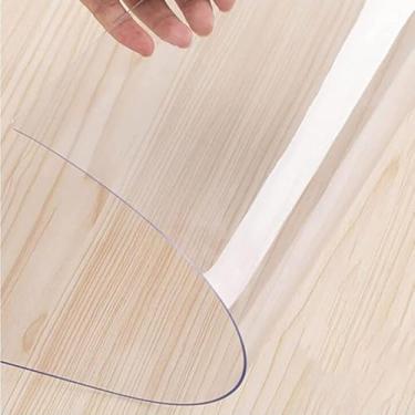 Imagem de Protetor de carpete de plástico transparente Tapetes de piso transparentes de plástico para pilha profunda/tapete fino, capacho antiderrapante para sala de estar, cozinha doméstica, espessur