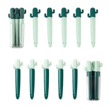 Imagem de Ouliget Clipe magnético de vedação de geladeira, clipes fofos em forma de cacto, clipes de chips com caixa de armazenamento de ímã, ímãs de geladeira, clipe de saco de frescor de alimentos de cozinha,