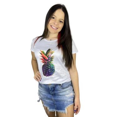 Imagem de T-Shirt Feminina Blusa Blusinha Camiseta Curta Tamanho Único - Dressee