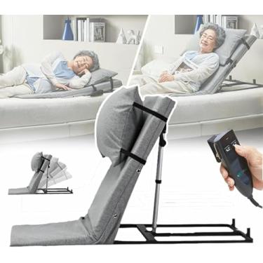 Imagem de Levantador de travesseiro médico, encosto de cama de elevação elétrica para idosos, suporte de apoio traseiro ajustável para apoio de pescoço, cabeça e lombar, ajuste de ângulo de 2-65 °, co
