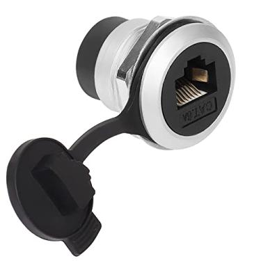 Imagem de QIANRENON Adaptador de acoplador de montagem fixa rosqueado em painel RJ45 8P8C fêmea para fêmea conector de montagem em painel embutido CAT6A blindado, vedação antiafrouxamento capa à prova de