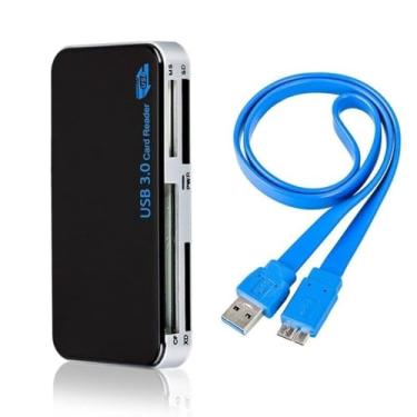 Imagem de THE PERFECT PART Adaptador de leitor de cartão de memória USB 3.0 de 5 GBPS adequado para cartões CF/TF/SD/Micro SD/XD/M2/MS