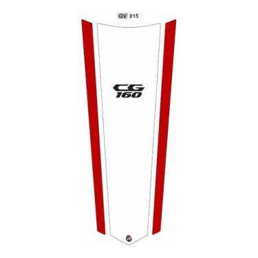 Imagem de Adesivo Faixa ( Gravata ) Titan Cg 160 Resinado - Branc/verm - Resitan