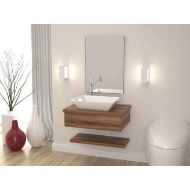 Imagem de Bancada Metrópole 605w C/cuba RT45 C/prateleira - Compace, Nogal