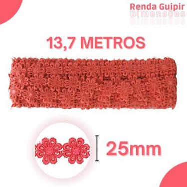 Imagem de Renda Guipír Coral - 25Mm Rolo Com 13,7 Metros - Chl207 - Nybc