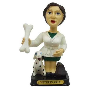 Imagem de Boneco Profissional Veterinária Miniatura Decoração 14cm - Zona Livre