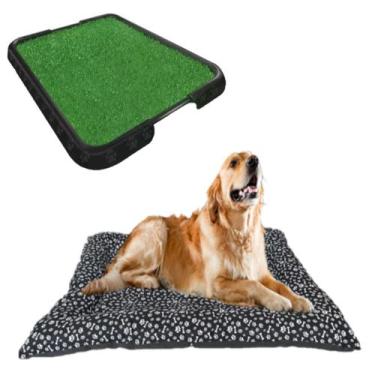 Imagem de Caminha Para Pet Lavável Preto Grande + Tapete Higiênico Pet - SB