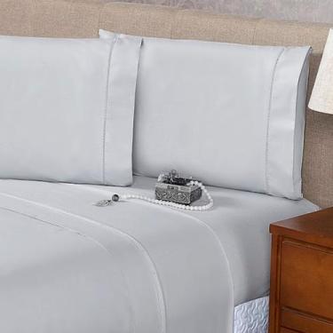 Imagem de 2 Fronhas com Ponto Palito 90cmx50cm Percal Flex 400 Fios Toque Acetin