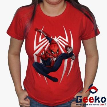 Imagem de Baby Look Homem Aranha 100% Algodão - Spiderman - Blusa Feminina Homem