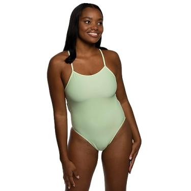Imagem de JOLYN Maiô feminino atlético Perry Fixed Back para natação competitiva, salva-vidas, cobertura média, Hortelã, 36
