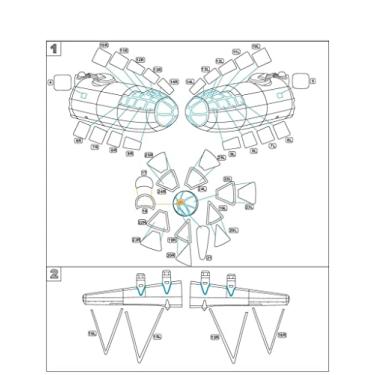 Imagem de Metallic Details MDM4810-1/48 B-29. Masks for Scale Model Aircraft Revell/Monogram kit
