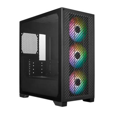 Imagem de Cooler Master Elite 301 Micro-ATX Capa minimalista para PC de alto fluxo de ar, GPU Max de 365 mm, compatível RTX 5080|RX 7090 XT, AIO Max de 280 mm, tipo C, vidro temperado, ventilador triplo aRGB