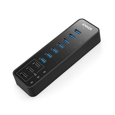Imagem de Anker Hub de dados de 10 portas de 60 W com 7 portas USB 3.0 e 3 portas de carregamento PowerIQ para MacBook, Mac Pro/Mini, iMac, XPS, Surface Pro, iPhone 7, 6s Plus, iPad Air 2, Galaxy Series, Mobile