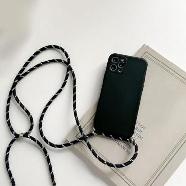 Imagem de Capa de telefone de silicone com alça de colar crossbody para Xiaomi 11T Mi 6x 8 9 SE A2 11i 11X Pro 11 Lite 5G CC9 Mix 2s 3 4, preto, para Mi CC9
