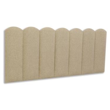 Imagem de Cabeceira Casal Estofada de Colar na Parede Kit 7 Placas Modelo Nuvem 