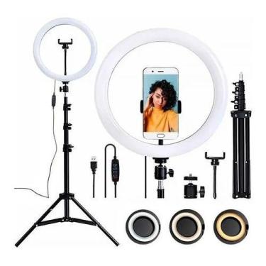 Imagem de Ring Light Led Iluminador 26cm Completo 2,1m Tripé 210cm - oem