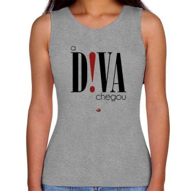 Imagem de Regata Feminina A Diva Chegou - Foca na Moda, Cinza, GGG