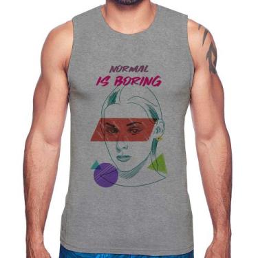 Imagem de Regata Normal is boring - Foca na Moda, Cinza, GG