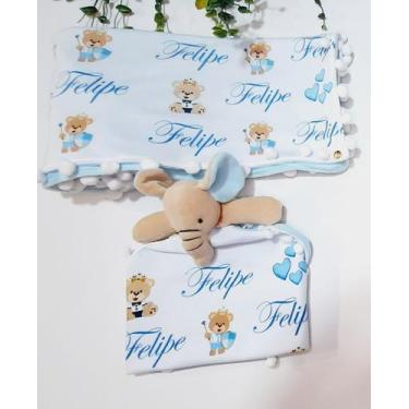 Imagem de Kit Manta e Naninha com nome estampado e personalizado - Art Baby e Ci